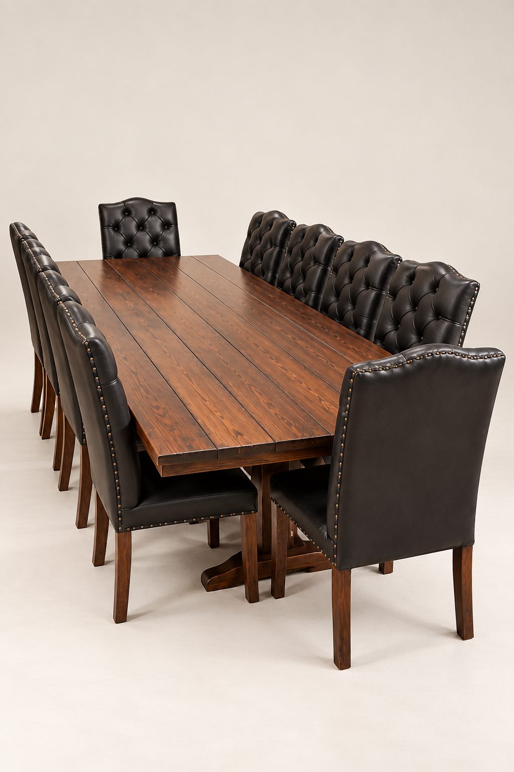 Plank-top dining table